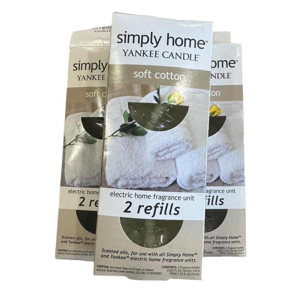 NEW Yankee Candle simply home ScentPlug Refills - soft Cotton - Set of 6 - NIB